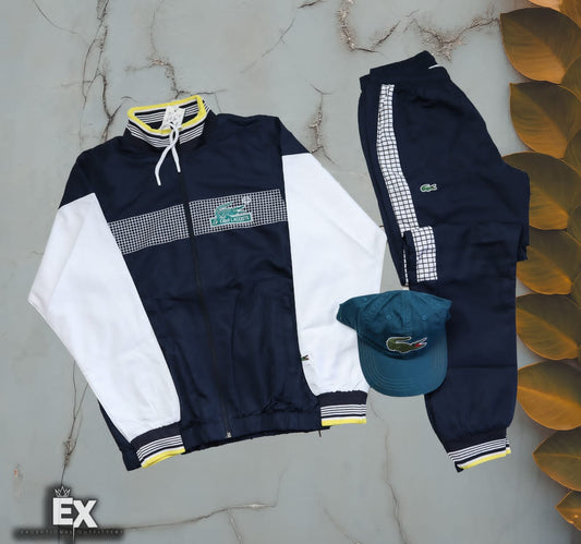 Lacoste Two Piece Tracksuit | White & Navy