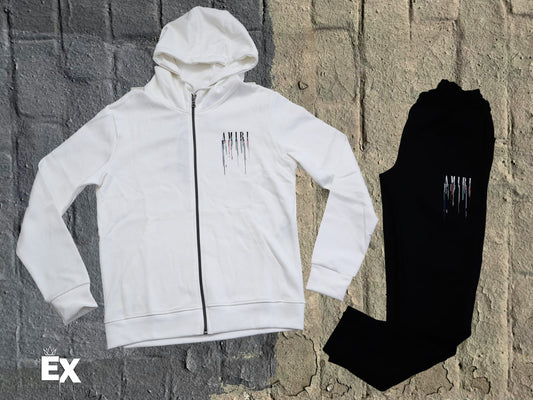 Amiri Black Track Suit | White & Black