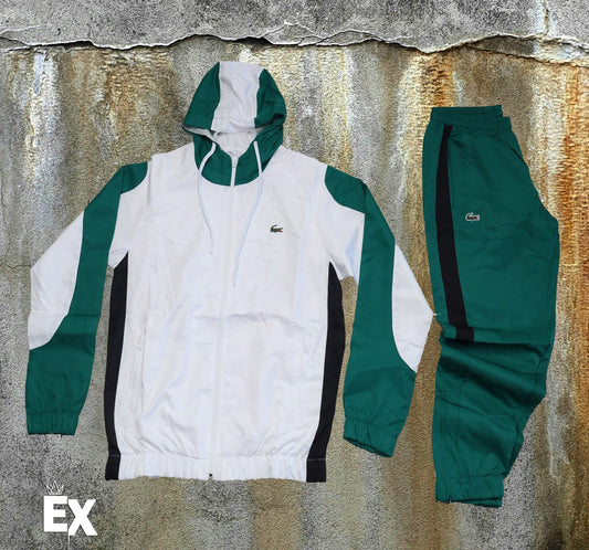 Lacoste Two Piece Tracksuit | White & Green & Black