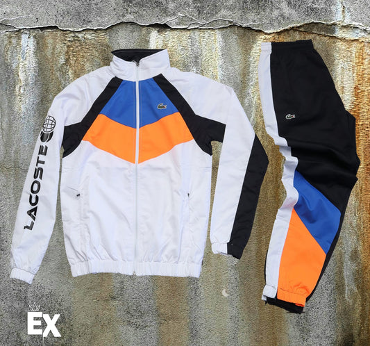 Lacoste Two Piece Tracksuit | Black & Orange & Blue