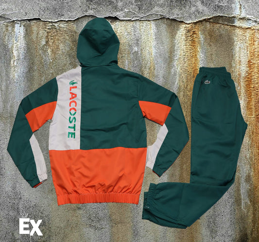 Lacoste Two Piece Tracksuit | Cream & Orange & Green