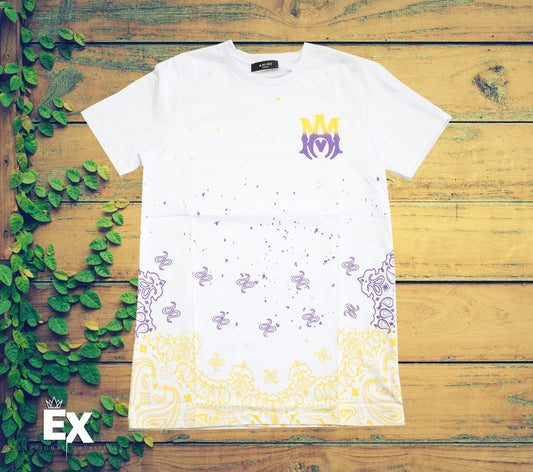 Amiri White & Yellow Crew T-shirt